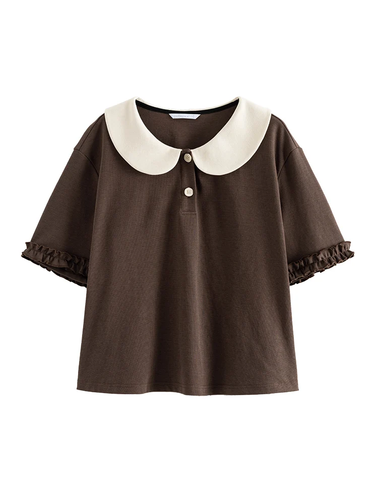 Женский трикотажный костюм-поло DUSHU летний костюм контрастных цветов Модный