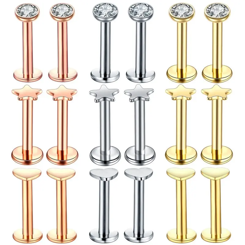 Пирсинг для губ из нержавеющей стали 2 шт.