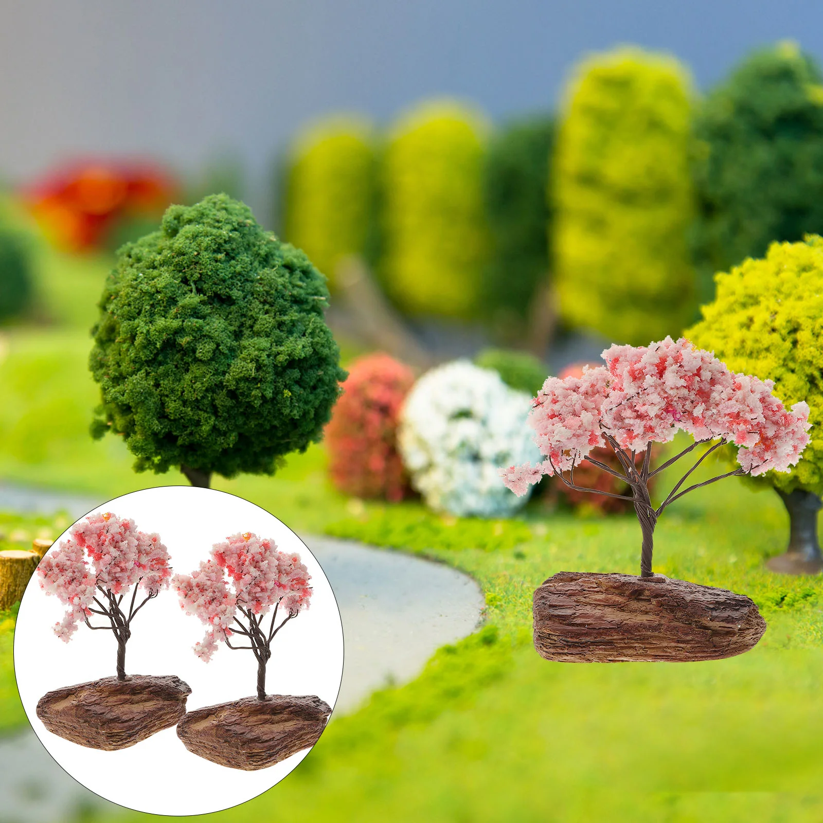 

Искусственное мини-дерево, Зеленый пейзаж, Ландшафтная модель, маленькое украшение, искусственные деревья, здание поезда