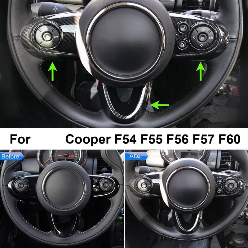 

3 шт., накладки на руль из углеродного волокна для BMW MINI Cooper F54 F55 F56 F57 F60