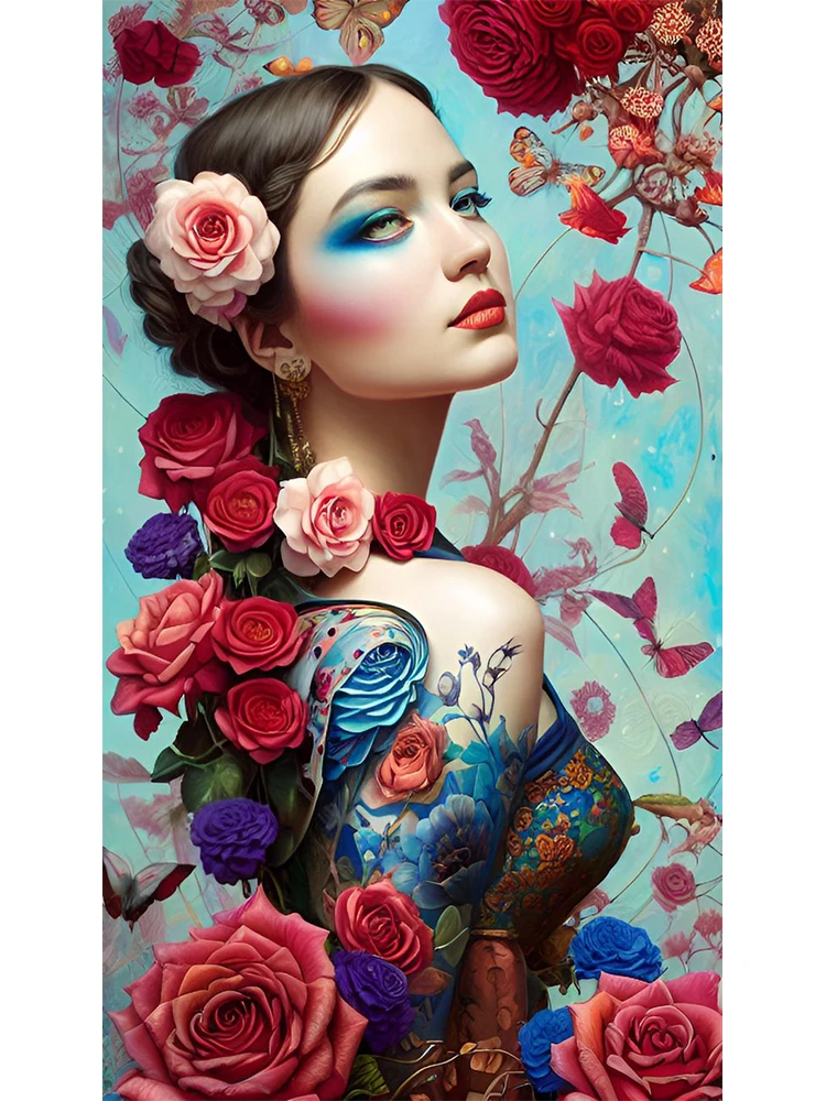 5ddiy алмазная живопись Ретро стиль японский женский портрет Полный Круглый