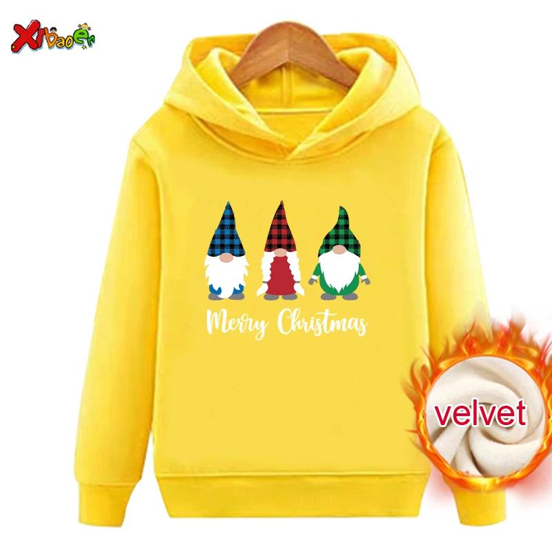

Christmas Family Hoodie Warm Winter Children Clothing Pullover Plus Velvet Sweater Adult Kids Clothes Matching Couple Outfits