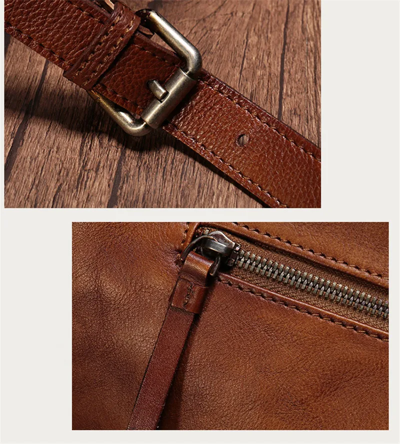 PNDME fashion vintage luxury natural genuine leather men's women's briefcase outdoor travel soft real cowhide messenger bag