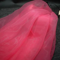 1meter organza fabric rose red white black gauze wedding dress organza tulle lace fabric