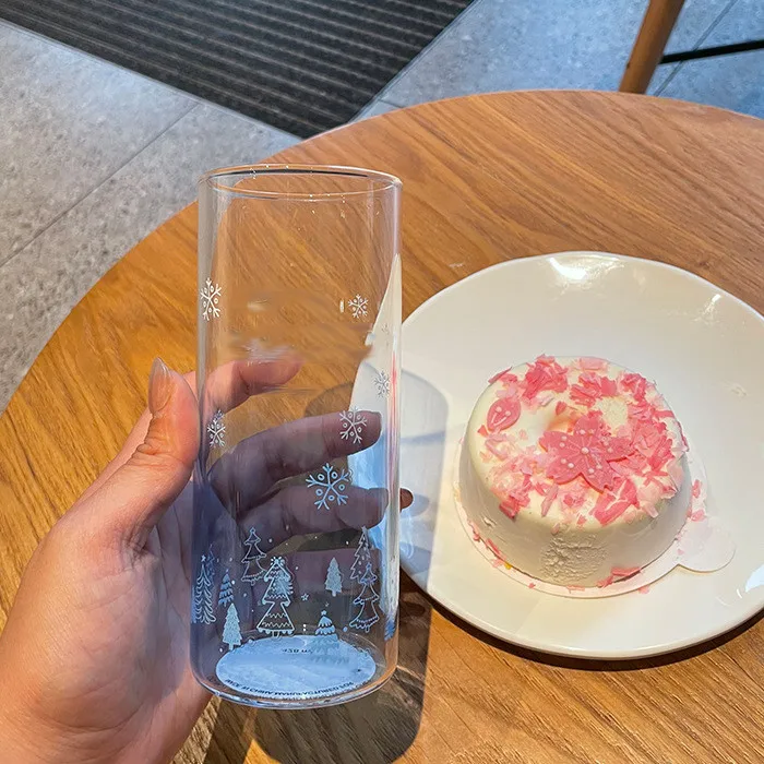 

Star Dad Gradient Glass Christmas Stirring Stick Transparent Printing Juice Cup Milk Cup Coffee Cup