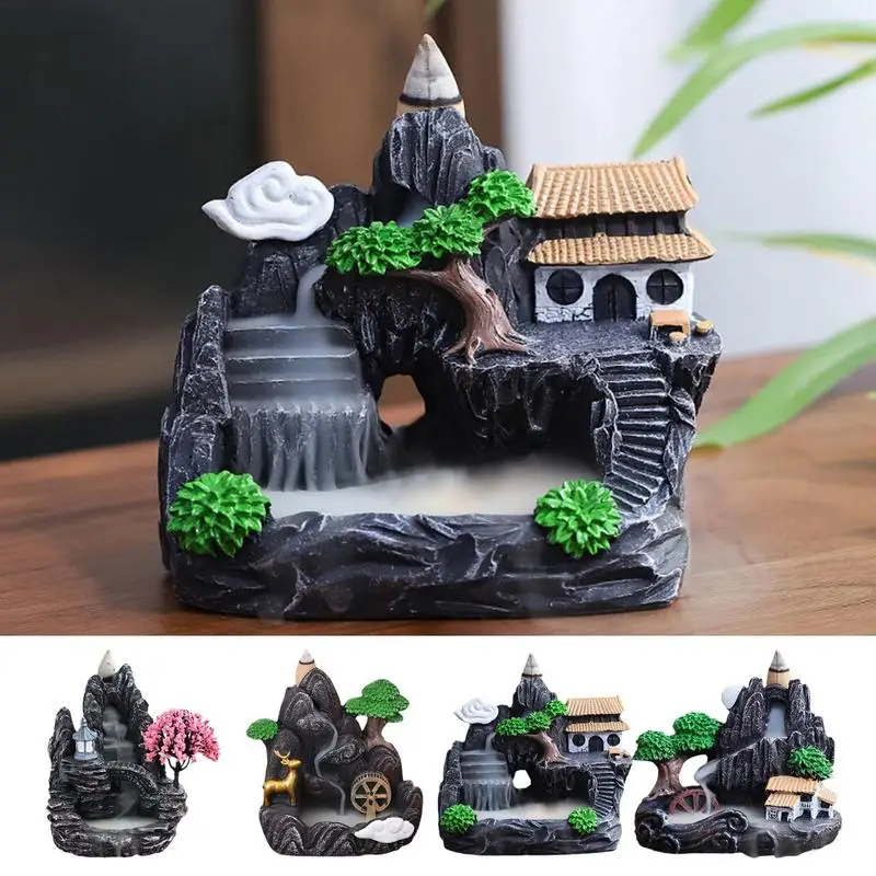 

Waterfall Incense Burner Upgraded Backflow Incense Holder Fountain Aroma Smoke Pleasant Fragrance For Office Housewarming Gift