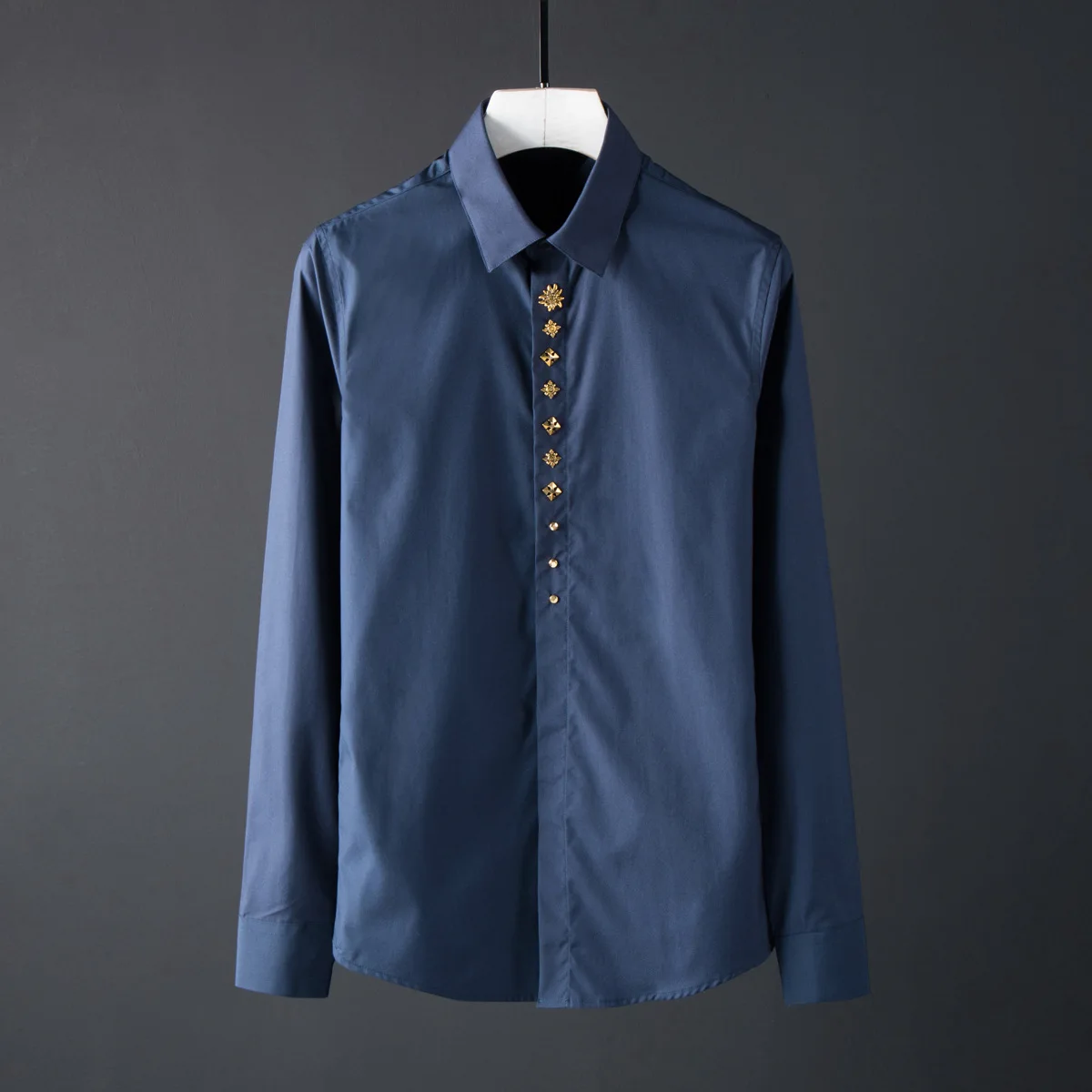 

Рубашка мужская с длинным рукавом, роскошная деловая Повседневная, с украшениями, весна-осень