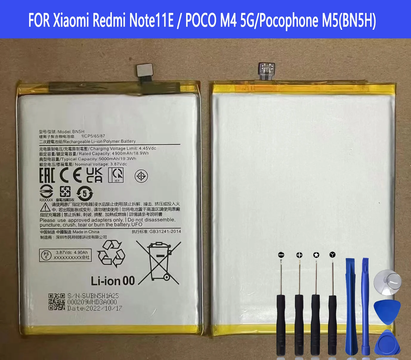BN5H Battery FOR Xiaomi Redmi Note11E / POCO M4 5G/Pocophone M5 Repair Part Original Capacity Phone Batteries Bateria enlarge