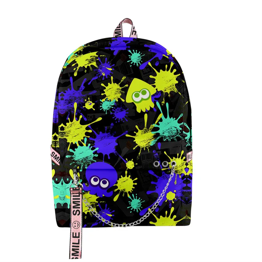 

New Game Splatoon 3 Backpack Streetwear Zipper School Bag Fashion Rucksack Harajuku Schoolbag Cosplay Travel Bag