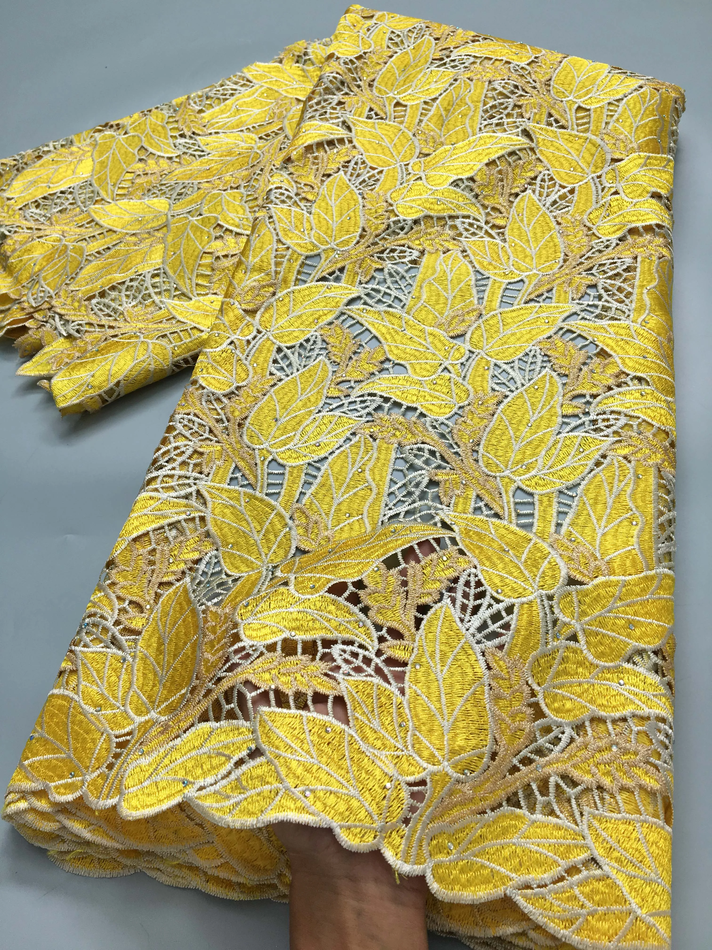 Высококачественная Нигерийская Вышитая Кружевная Ткань Из Вуали С Блестками