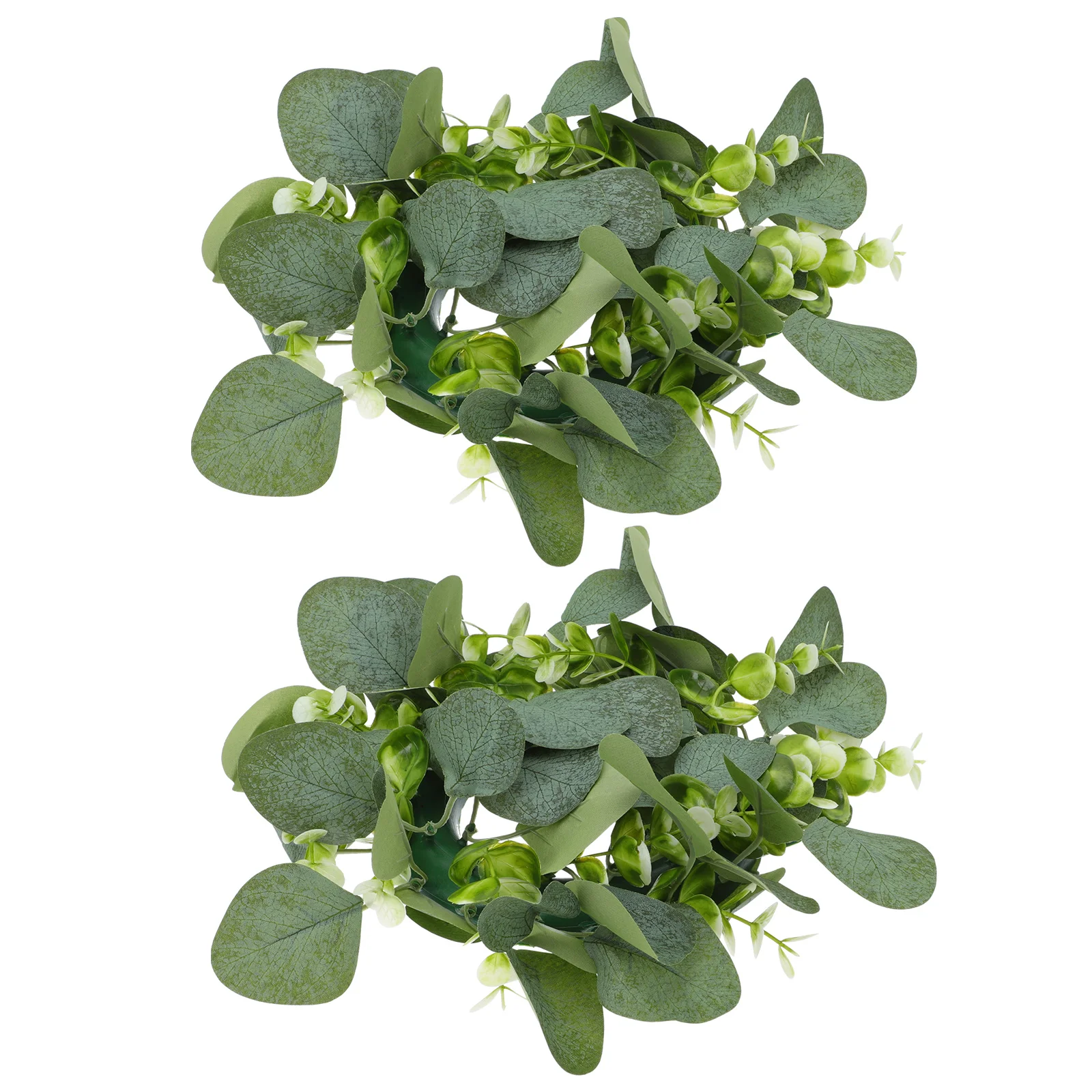 

2pcs Wreath Simulation Wreath Small Garland Fake Eucalyptus Garland for Party Home Decoration