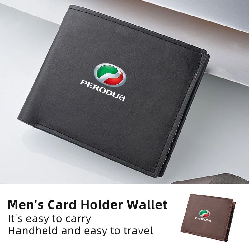 Кожаный деловой кошелек с логотипом автомобиля мужской для монет Perodua Kanchil Kenbala