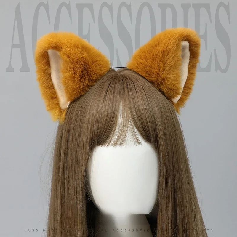 Повязка на голову в готическом стиле милый плюшевый головной убор с кошачьими