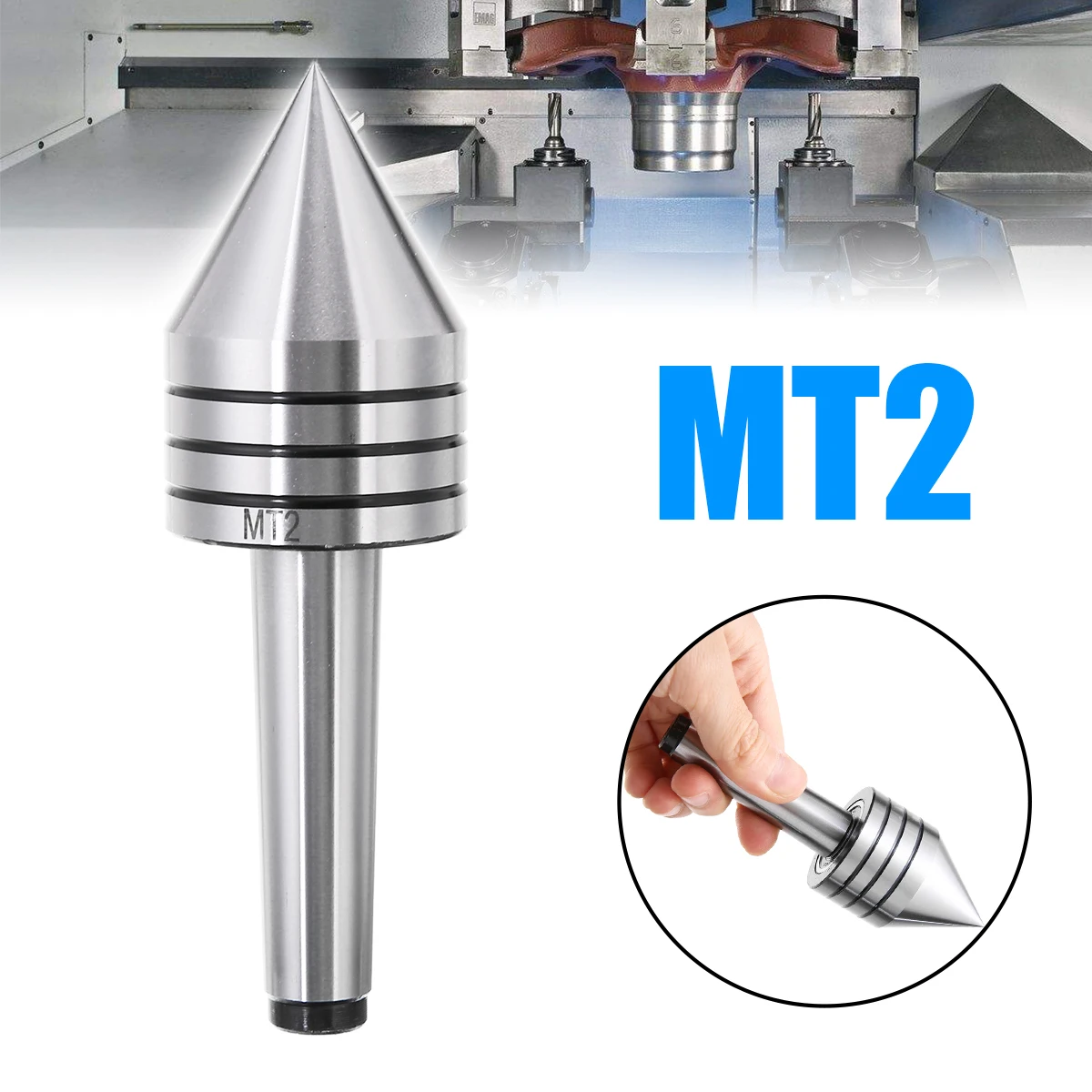 MT2 Live Center Morse Taper Triple Bearing Lathe Centering Tool CNC Steel Milling Center Taper Machine Replacement Parts
