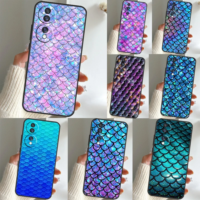 

Mermaid Tail Scale For Huawei Honor 70 50 X7 X8 X9a P20 P40 P30 Lite P50 Mate 50 Pro P Smart Z 2021 Back Case