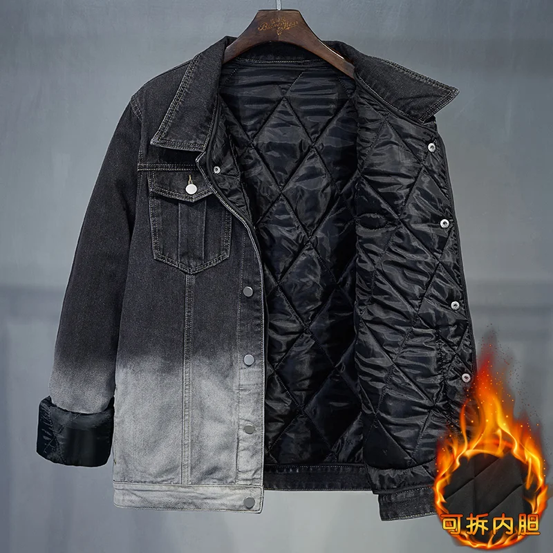 Winter Thicken Liner Detachable Cotton Men Denim Jacket 2022 New Plus Size 5xl 6xl 7xl 8xl Men Fashion Winter Warm Jean Coat