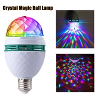 e27110v rotating crystal magic ball rgb led stage light bulb lamp colorful auto rotating stage ampoule lamp bulb party decoation