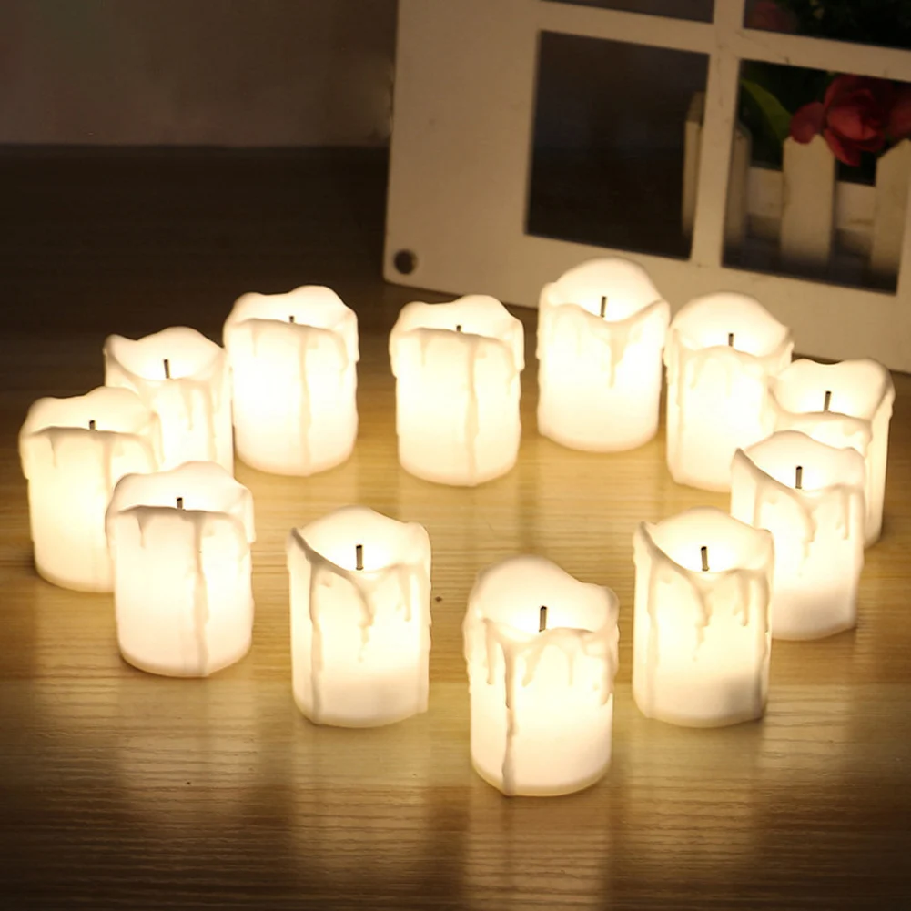 

Realistic Flameless Candle Tealight 24PCS Creative Wishing Proposal Candle Home Party Decoration Atmosphere LED Night Light
