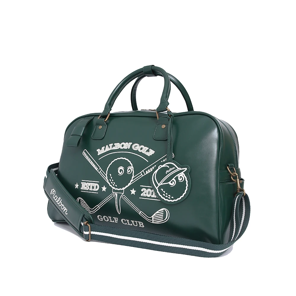 MALBON GOLF Outdoor Sports Men and Women Clothing Boston Bag Portable Shoulder PU Golf Bag