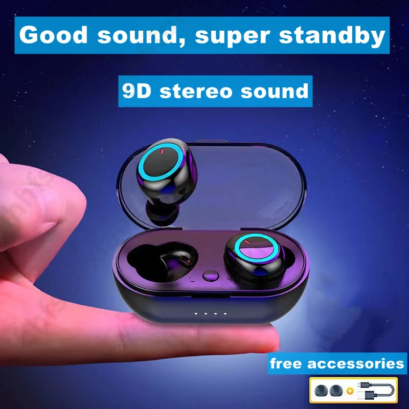 

Беспроводные наушники Y50 TWS, Bluetooth наушники с сенсорным управлением, стереогарнитура 9D с микрофоном, спортивные наушники, наушники Bluetooth