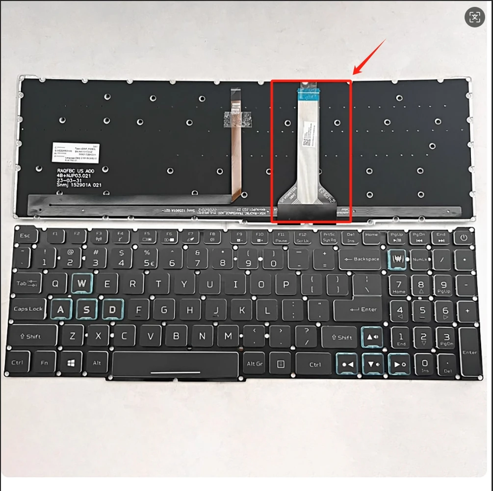 Американская клавиатура для ноутбука Acer Predator Triton 300 PT315-51 PT315-52 PT315-53 GRB с подсветкой (art.: 3920cd3cfd2d7) - 3920cd3cfd2d7