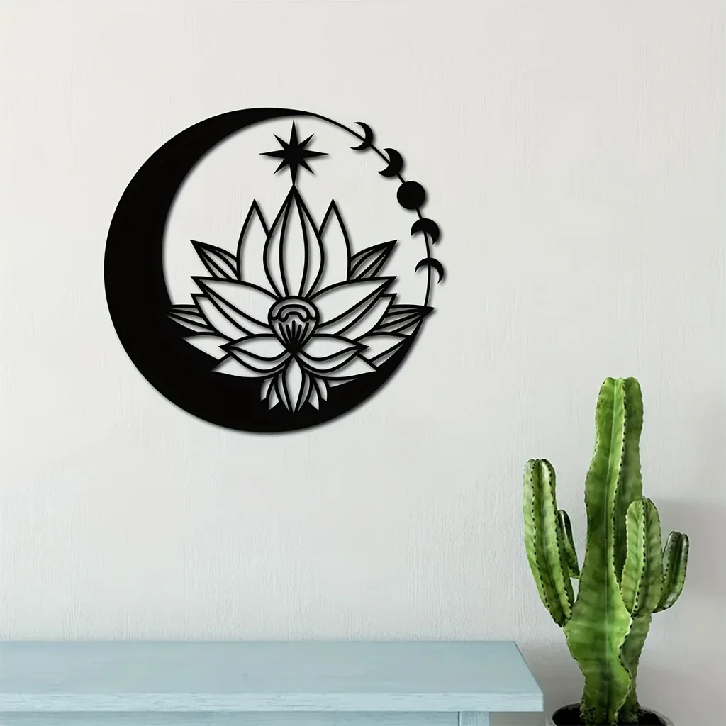 Металлический настенный декор в виде лотоса HELLOYOUNG фирменное имя для украшения