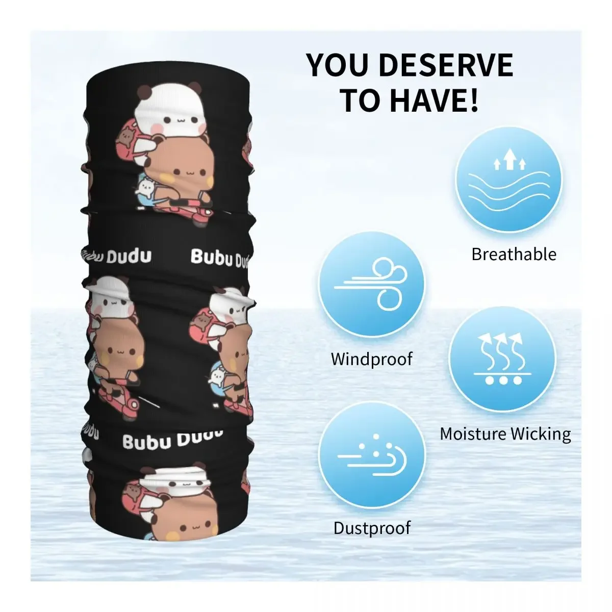 Шарф-маска Bubu и Dudu унисекс теплая повязка на голову с принтом защитой от ветра для