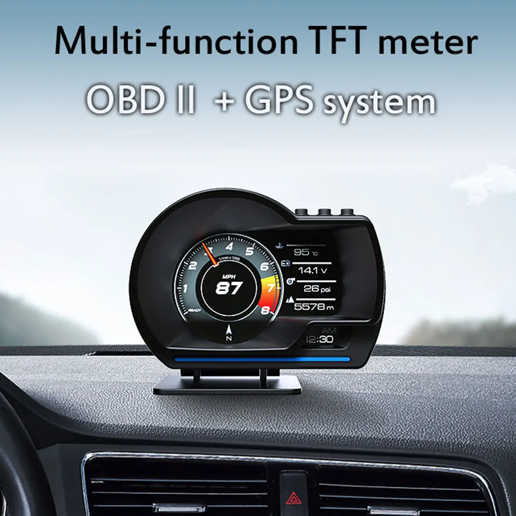 Автомобильный смарт-датчик HUD спидометр одометр OBD и GPS