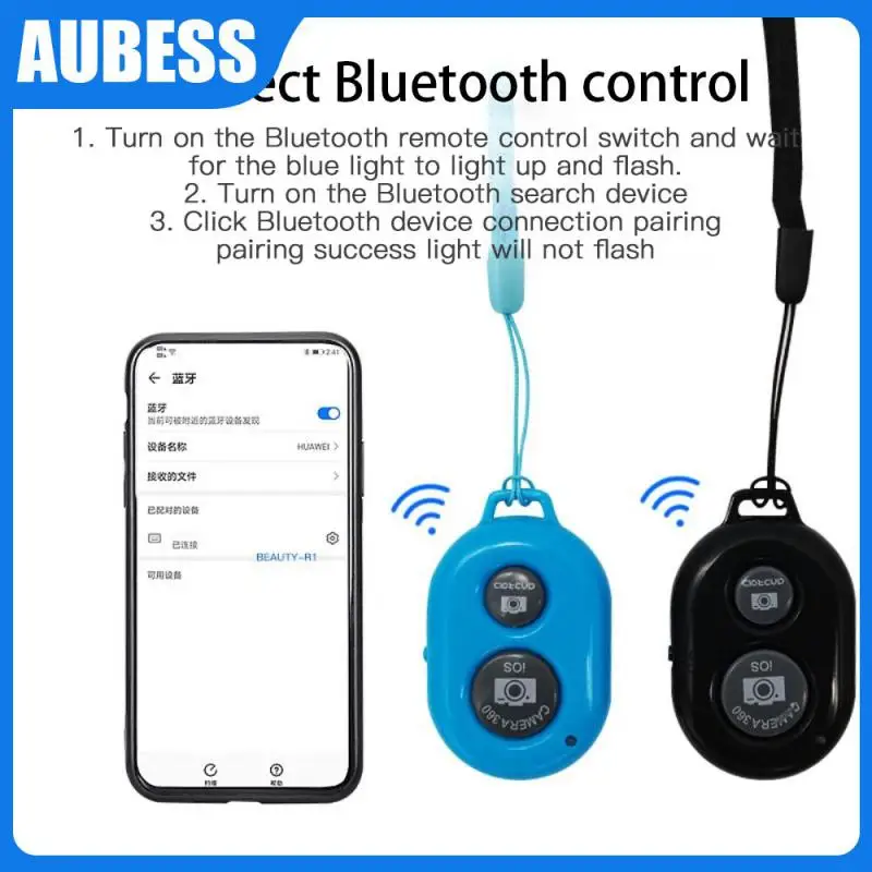 

Mini Mobile Phone Controller Light Weight Camera Stick Shutter Portable Convenient Self-timer Remote Controller Abs 1pc Wireless