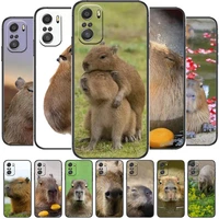 capybara lovely animal phone case for xiaomi redmi 11 lite pro ultra 10 9 8 mix 4 fold 10t black cover silicone back prett