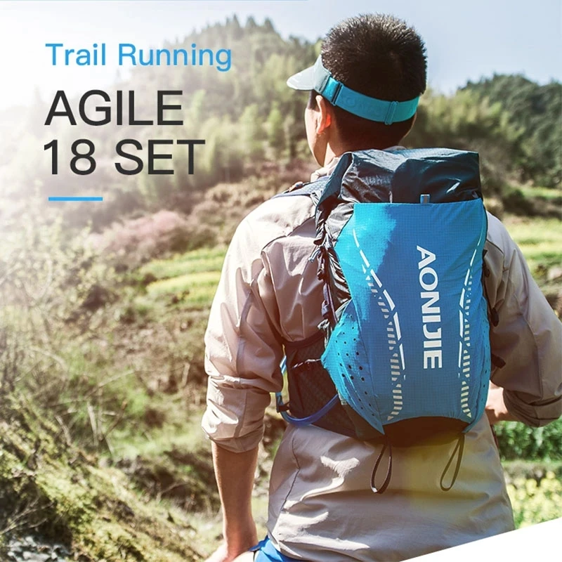 AONIJIE 18L Cycling Backpack Rucksack Men Women Sports Bags Outdoor Climbing Hiking Running Hydration Backpack with Water Bottle