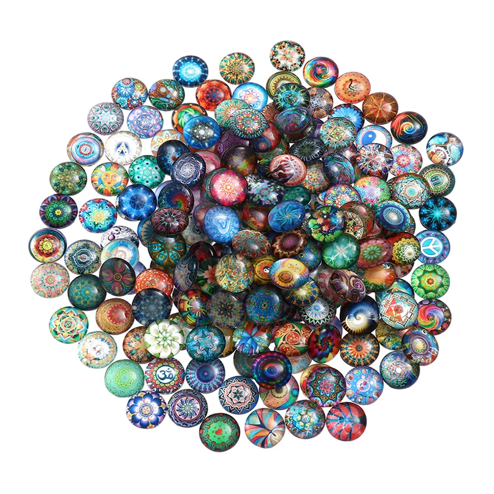 

50pcs From 16mm to 25mm Mixed Round Dragon Eyes In Pairs Pattern Glass Flatback Photo Cabochons Base DIY Msking Accessories