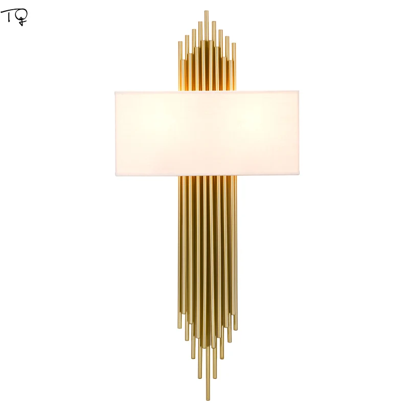 

Chinese Zen Art American Lustre Gold Metal Wall Lamp Modern Led Wall Sconce Luxury Simple Living Room Bedside Bedroom Background