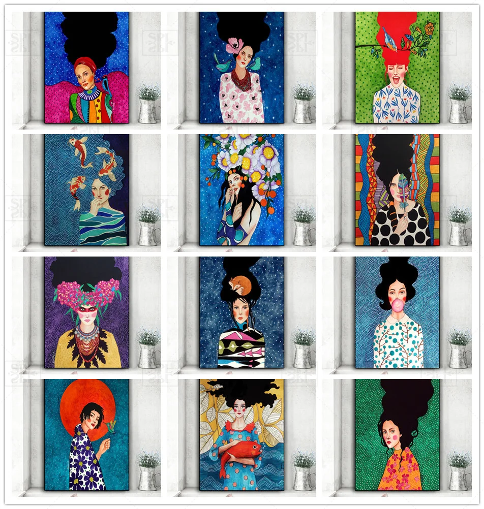 

Abstract Red Hair Woman Diamond Painting Full Diamond Rhinestone Embroidery Poster Handmade Cross Stitch Set Mosaic Home Decor