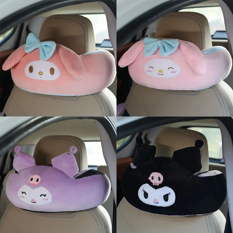 

Kawaii Sanrios Hello Kitty Kuromi My Melody мультяшная дорожная подушка для шеи автомобиля аниме милая плюшевая подушка для поясницы Подушка подарок на день рождения