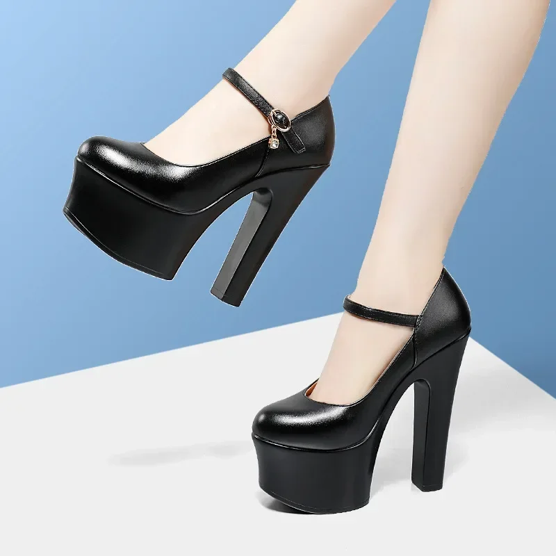 Женские туфли-лодочки на платформе с толстой подошвой 4 цвета