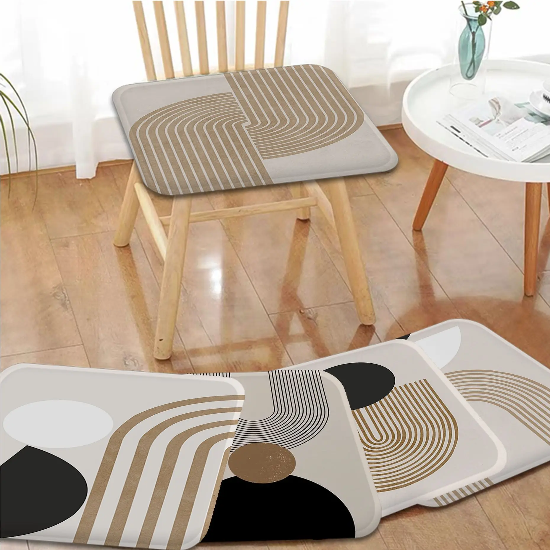 

Minimalist Abstract Line Picture Art Sofa Mat Dining Room Table Chair Cushions Unisex Fashion Anti-slip Buttocks Pad