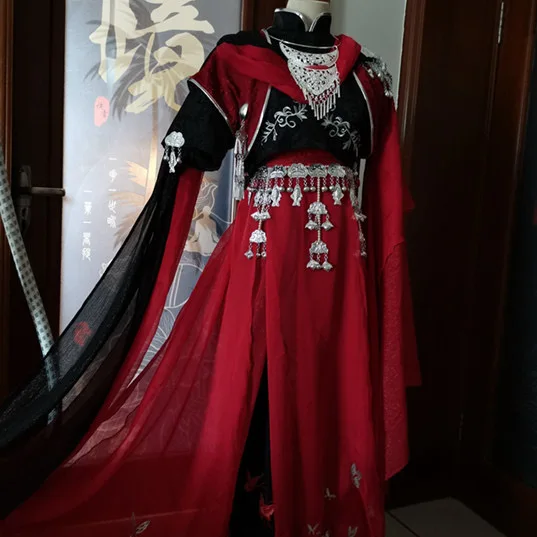 Фото Костюм для косплея TGCF Hua Cheng (полный комплект) по мотивам «Тянь Гуань Ци Фу», Ханьфу Хуа Чэна, платье для косплея «Лулань» №1