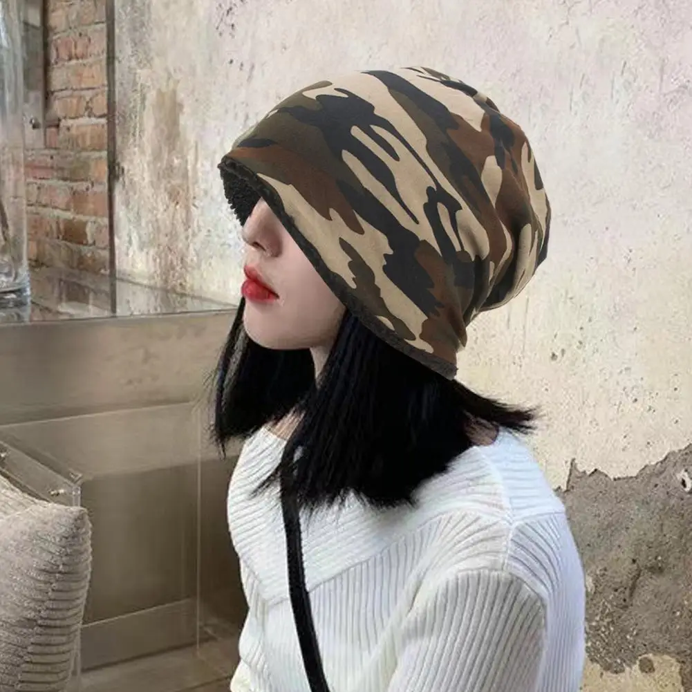

Men Winter Hat Beanie Fleece Head Protection Color Matching Hat