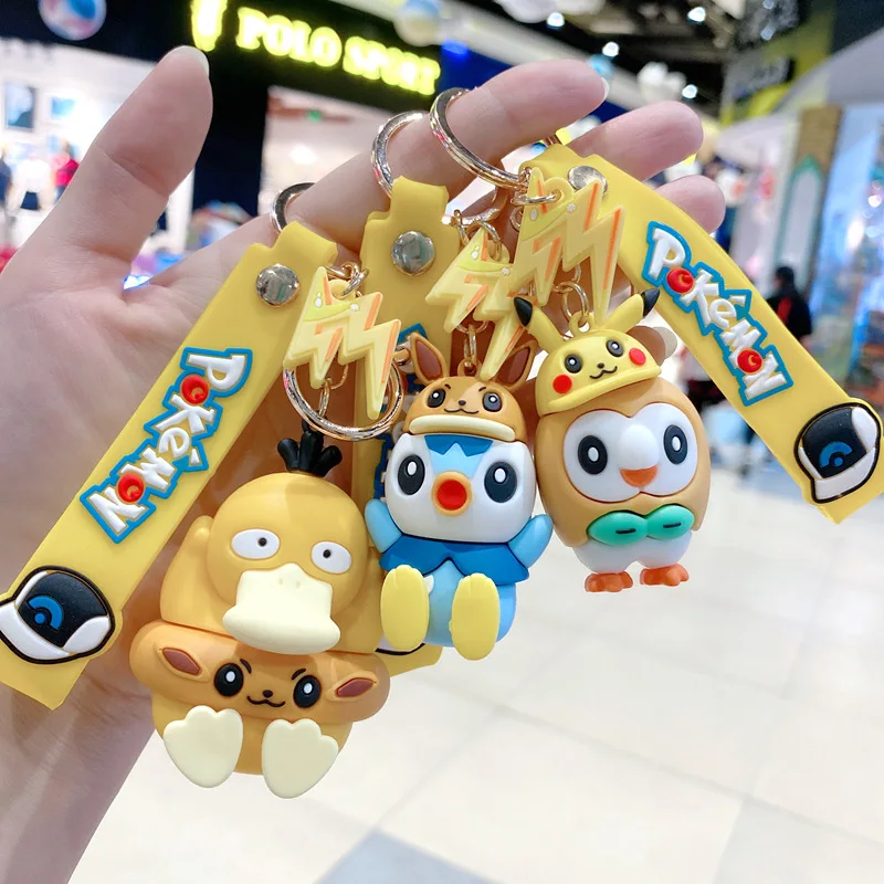 

Explosive Pikachu Keychain Cute Cartoon Epoxy Doll Pokémon Car Key Chain Ring Gift boyfriend gift girlfriend