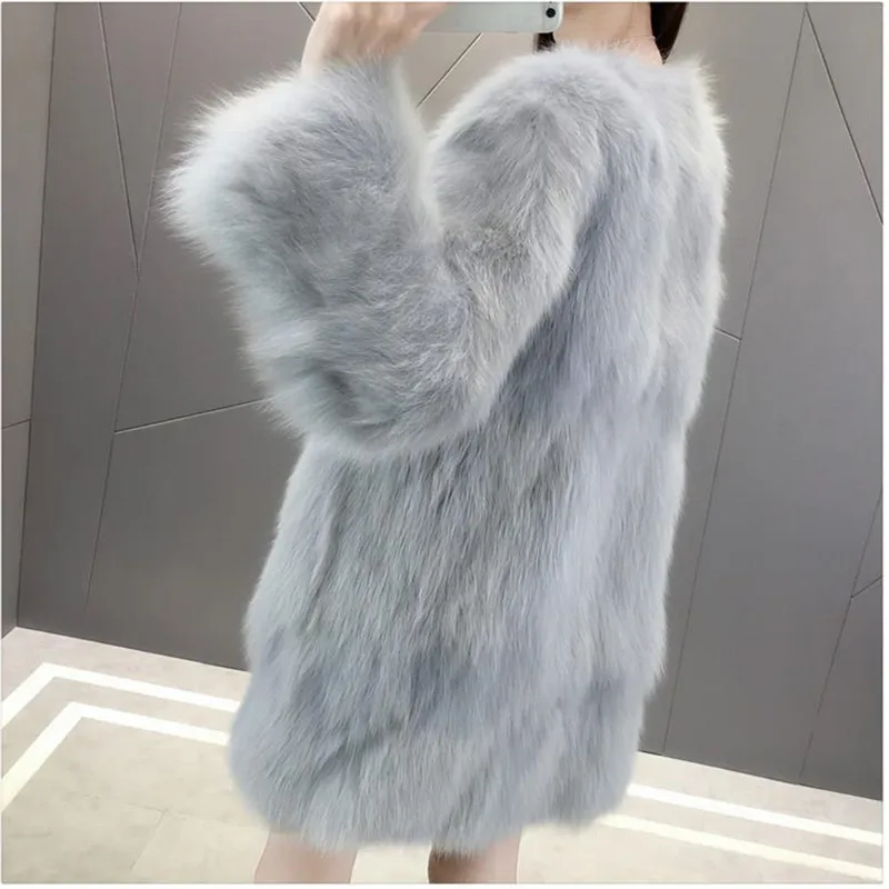 Высококачественное меховое пальто для женщин 2024 зимняя Модная приталенная