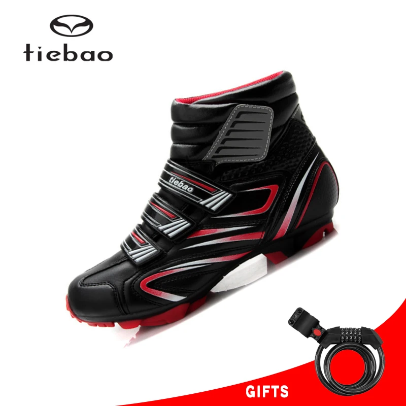 Tiebao Winter Cycling Sneakers Keep Warm Zapatillas Ciclismo Mtb Spd Riding Footwear Self-Locking Men'S Mountain Bike Shoes