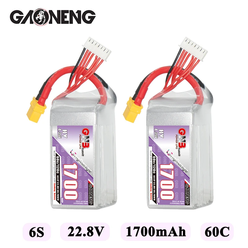 2 шт. GNB 6S 22 8 В 1700 мАч 60C/120C Lipo аккумулятор для RC FPV квадрокоптера Дрон Самолет