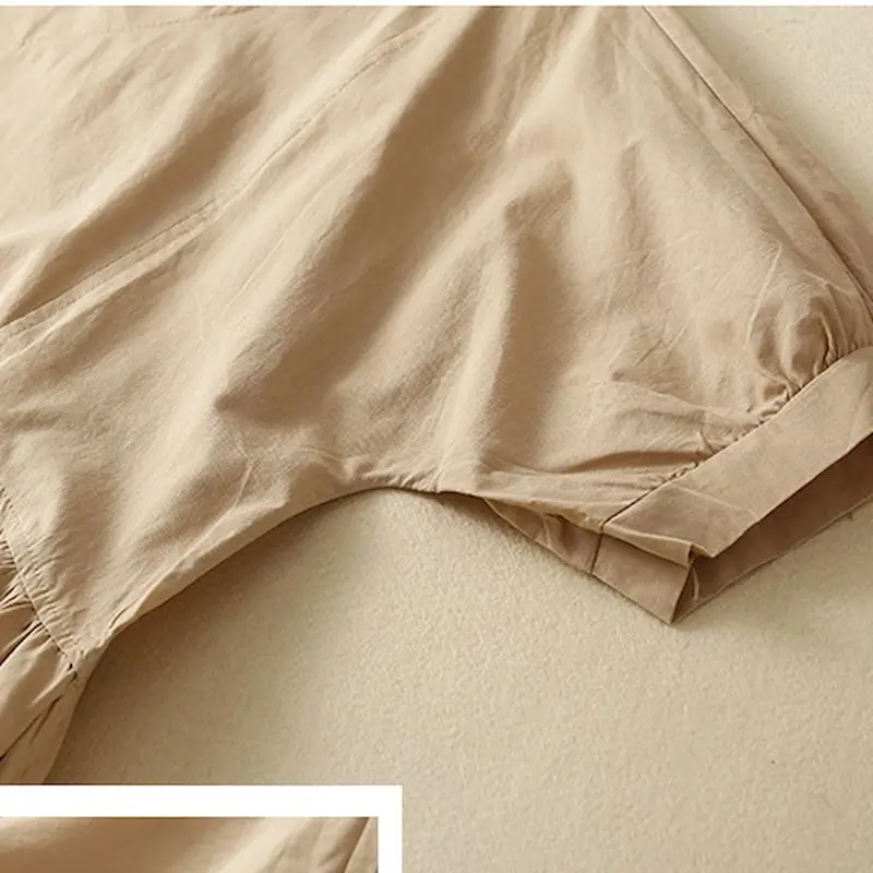 Женское винтажное платье с коротким рукавом свободное однотонное