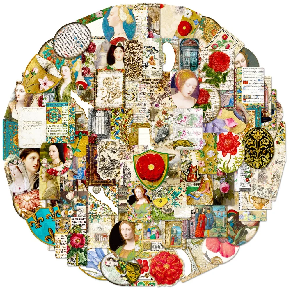 

100 шт., винтажные наклейки-книжки в стиле ретро