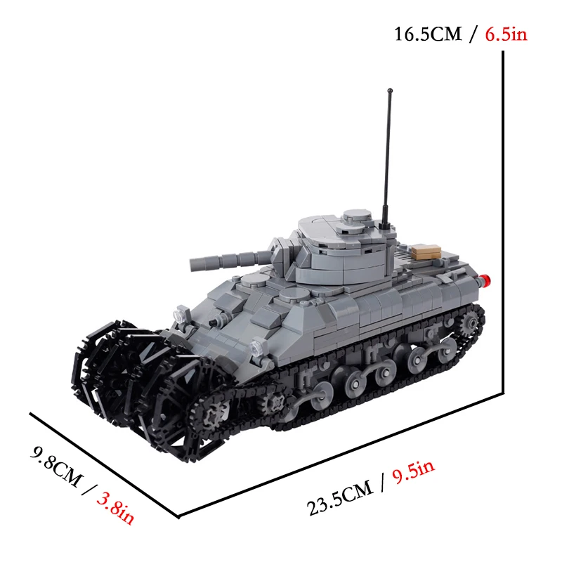 Танк Американский военный Sherman M4 модель MOC строительный блок для землеройщика M26