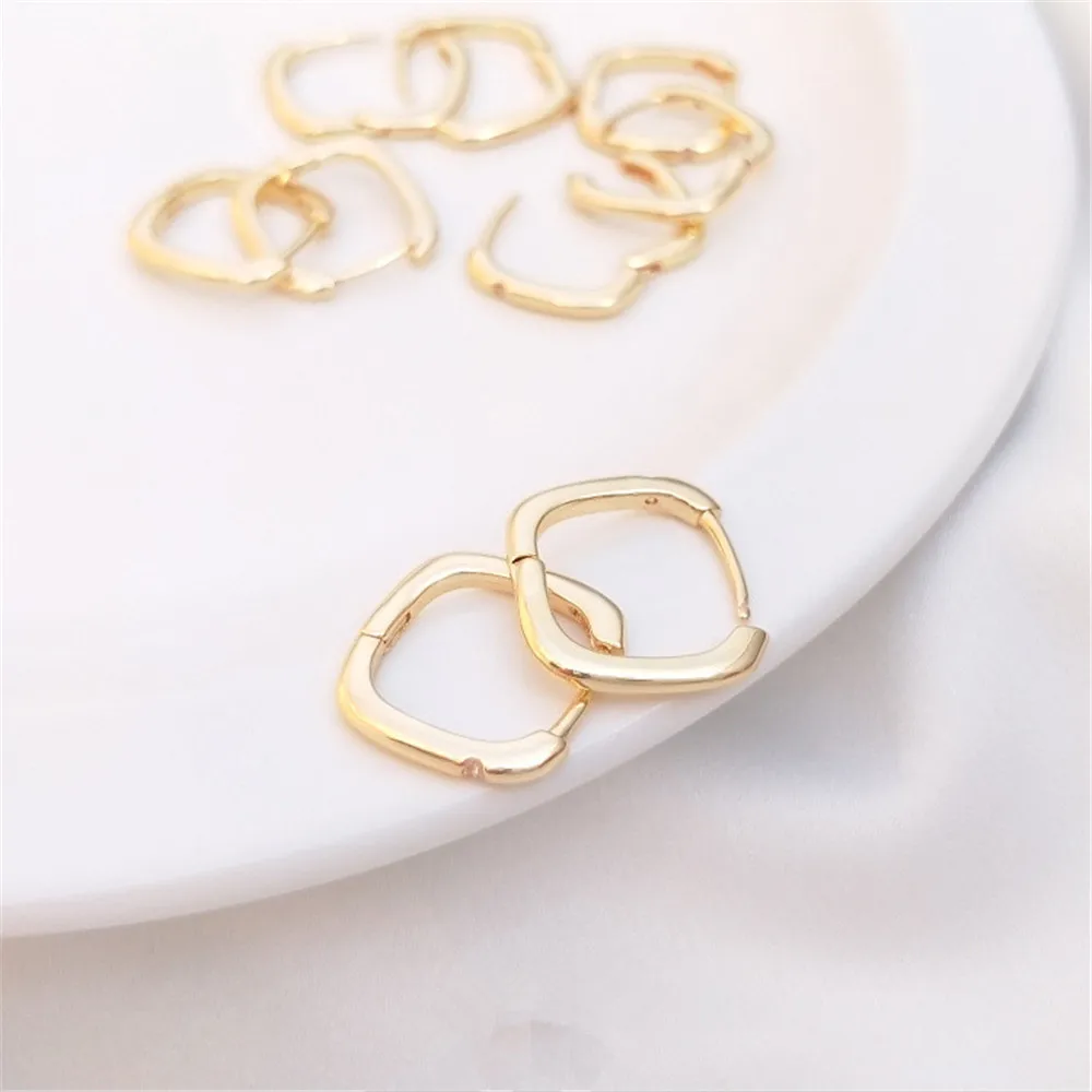 

14K Gold Filled Plated Single zirconium square ring earrings with fashionable earrings, light luxury, simple earrings for niche