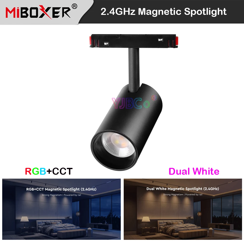 

Miboxer 2.4GHz RGBCCT/Dual White CCT Magnetic LED Spotlight Smart 6W 12W 25W Ceiling Light 48V Milight 2.4G RF Remote Control