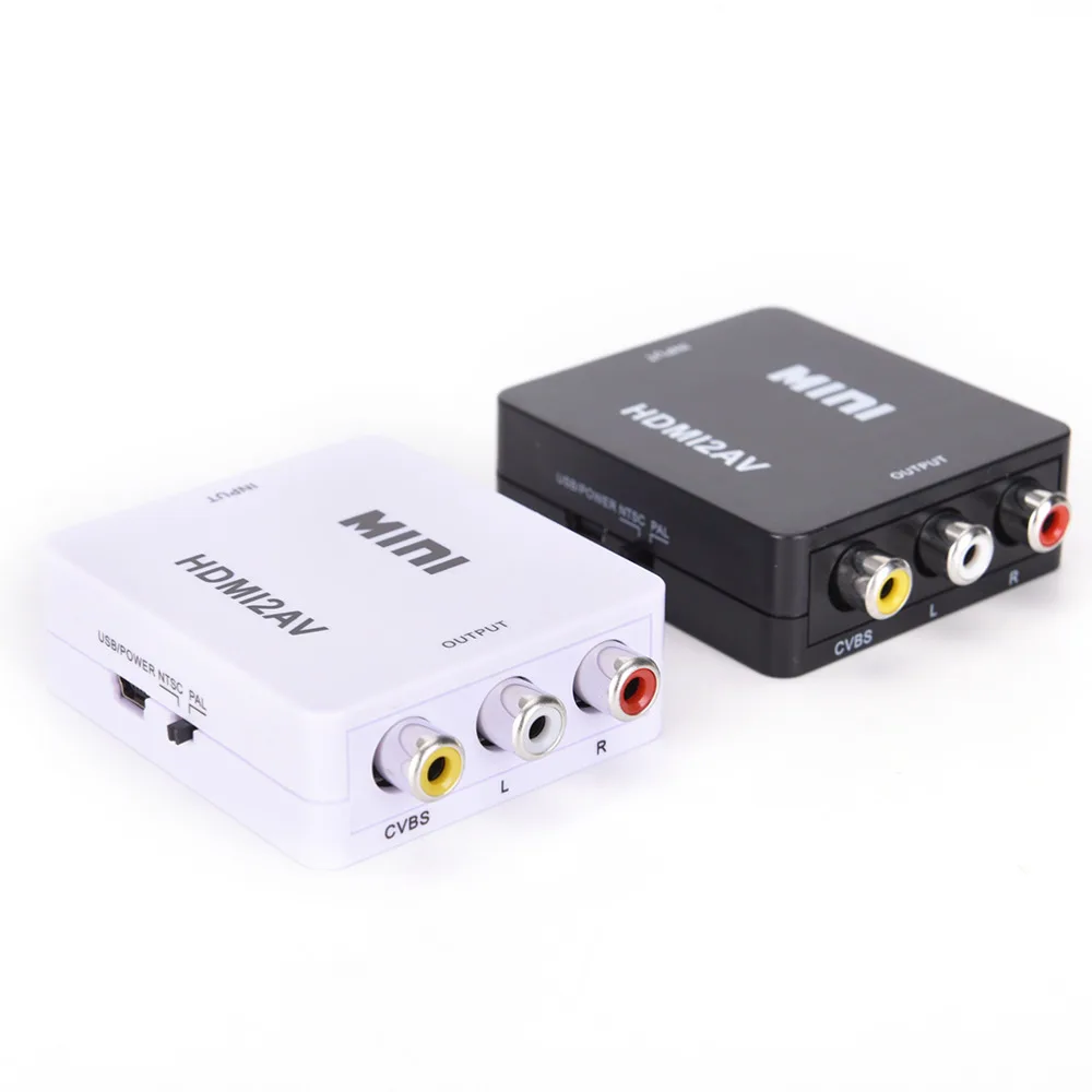 

Адаптер-преобразователь HDMI-совместимый с AV, HD видео композитный преобразователь, RCA AV/CVSB L/R видео 1080P Mini HDMI2AV Поддержка NTSC PAL