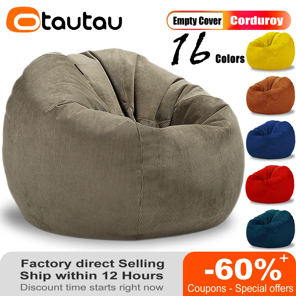 Pouf Ottoman Big Beanbag Puff Sac Recliner Lounge Floor Corn